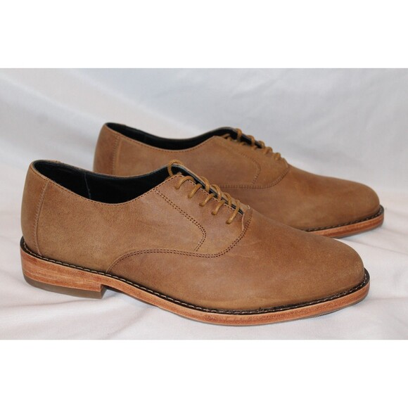 NISOLO MEN'S CALANO 2.0 OXFORD LEATHER DRESS SHOES TOBACCO SZ 8 NWOB $188 - Picture 1 of 6